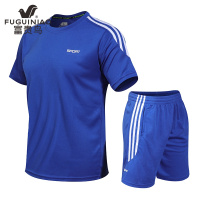富贵鸟(FUGUINIAO)夏季运动套装男男士短袖短裤运动套装薄款透气服胖子跑步健身