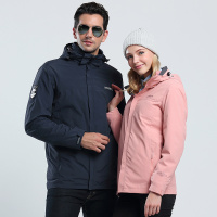 富贵鸟(FUGUINIAO)风衣男女潮牌三合一压防泼水两件套可拆卸防寒服加厚外套滑雪服