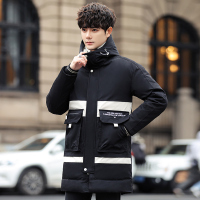 富贵鸟(FUGUINIAO)男士中长款羽绒服冬季新款修身青年学生保暖帅气加厚白鸭绒外套户外羽绒衣