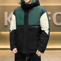 富贵鸟(FUGUINIAO)男装羽绒外套秋冬新款潮流拼接撞色保暖外套