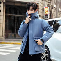 富贵鸟(FUGUINIAO)工装羽绒服男短款2021冬季新款连帽休闲白鸭绒外套