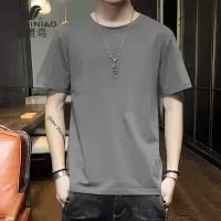 富贵鸟(FUGUINIAO)男士短袖T恤2021新款夏季纯色纯棉体恤短袖潮流上衣