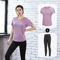 富贵鸟(FUGUINIAO)速干健身房跑步运动套装春夏新款女专业运动瑜伽服多件套晨跑装备速干衣裤套装