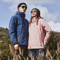 富贵鸟(FUGUINIAO)冬季女外套三合一可拆卸加绒加厚防风防水滑雪登山户外风衣