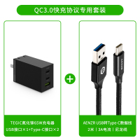 TEGIC氮化镓充电器65W快充头MacBookPro|QC3.0快充协议专用套装丨配2米USB转Type-C尼龙线