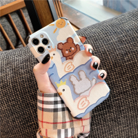 刺绣小动物适用7P苹果11Pro/Max手机壳X浮雕XS可爱XR/iPhone8p/SE全包i7/i8/SE防摔XSMa