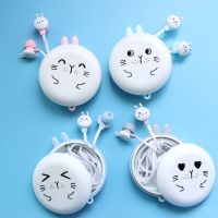 入耳式耳机通用女生韩潮 可爱兔耳少女心带麦语音可爱萌 送收纳盒