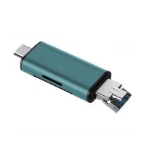 五合一万能读卡器vivo三星华为手机读卡器相机监控行车记录tf/sd|绿色