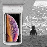 手机防水袋 潜水套 外卖触屏温泉游泳保护套苹果华为vivooppo通用|版[四重防水]银白 [配送挂绳+臂带]