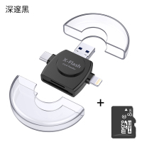 多功能读卡器迷你华为苹果安卓type-c转换器OTG多合一单反相|深邃黑[圆形读卡器]+TF卡[8G] USB2.0