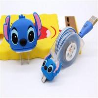 卡通可爱发光手机充电器苹果5/6/7数据线OPPO小米华为安卓通用|史迪仔（充电头+安卓线） 1m