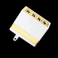 智能手机4孔充电器安卓苹果多孔通用快速一拖四多口充电头插头|智能4孔[金色]