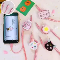 数据线三合一iPhone苹果安卓type-c快充闪充一拖三可爱手机充电线