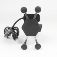 摩托车手机支架带充电器通用快速充电骑行防水防震导航支架带开关|X型后视镜充电支架