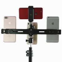 全金属手机夹四机位三机位多机位直播支架配件夹子套装横杆两机位