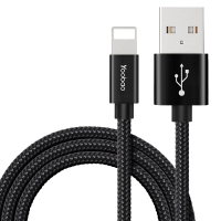 羽博数据线iPhone X 6 7 8puls手机充电线2A快充电源线1米黑加长