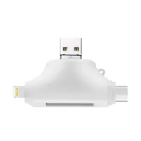 苹果手机读卡器iphone/ipad 安卓手机tf卡读卡器type-c手机读卡器|苹果/安卓/电脑四合一读卡器白