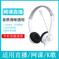 笔记本电脑台式机耳机网课用耳麦二合一话筒头戴式带麦克风双插头