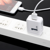 ROCK手机快充充电器苹果安卓通用插头小米华为万能充电头多口闪充|[纯色]QC3.0单口白色