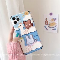 刺绣小熊适用iPhonex/xs/11promax手机壳苹果8/7plus硅胶xr/SE女9