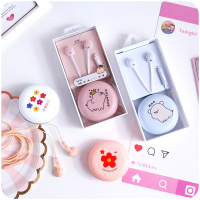 卡通耳机入耳式女生韩版可爱oppo华为vivo小米通用有线高音质带麦