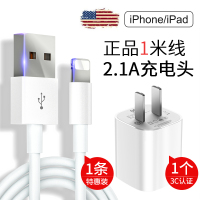 苹果18W数据线快充PD充电线器iPhone11pro/5s/6s/6/7Pl|[2.1A双口输出]+[苹果数据线1米]