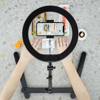 手机桌面俯拍支架拍摄直播架带补光灯抖音扫描录视频支撑架稳定器