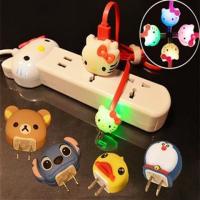 卡通可爱手机发光充电器插头数据线苹果5s/6plus三星安卓通用套装|史迪仔安卓套装 1m