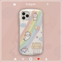 彩虹狗狗iphone11苹果x手机壳xr情侣xsmax少女心8plus可爱SE7p卡通ProMax小清新全包硅胶防摔小蛮