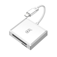 川宇苹果读卡器iphone11外接XR手机tf/sd卡读卡器苹果ipad读卡器|白色 USB2.0