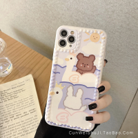 可爱小熊兔子适用苹果x/xs/11promax手机壳iPhone8/7plus情侣xr潮