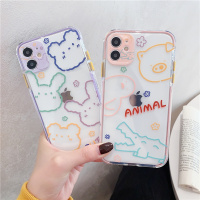 可爱卡通小熊鳄鱼11ProMax苹果x手机壳超火xr硅胶8plus网红7P透明软壳se少女心xsmax防摔iPhone1