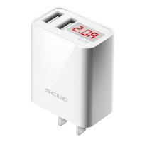 飞毛腿苹果x充电器头数显2a多口usb快充iphoneX安卓手机小米华为|双USB口数显2A充电器