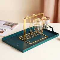 轻奢倒挂沥水杯架家用客厅杯子收纳置物架创意托盘放玻璃水杯架子