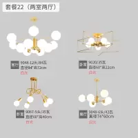 北欧灯具简约现代风格客厅吊灯led餐厅卧室灯饰全屋套装套餐组合|套餐22[两室两厅]白光