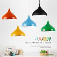 现代简约创意单头小吊灯个性餐厅理发店吧台饭厅圆形彩色灯罩灯
