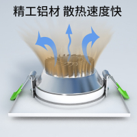 双头斗胆灯cob射灯嵌入格栅灯吊顶防雾灯长方形单头黑色
