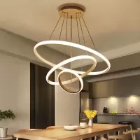 现代简约饭厅灯饰led餐厅吊灯家用长餐桌吧台圆环形吊顶灯具北欧