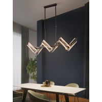 餐厅吊灯三头现代简约创意个台led长条灯北欧轻奢餐桌吊灯具
