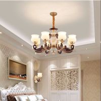欧式吊灯客厅灯简欧餐厅吊灯奢华大气卧室灯2019新款玉石灯具灯饰