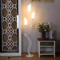 现代简约客厅落地灯卧室房间白色时尚创意三头灯饰灯具