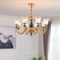 后现代轻奢全铜陶瓷餐厅吊灯美式温馨浪漫客厅灯具房间主卧室北欧