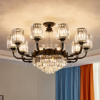美式水晶轻奢客厅灯现代简约大厅吸顶灯欧式别墅吊灯酒店大堂吊灯