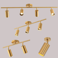 服装店明装商用射灯客厅吸顶背景墙家用金色黄铜led创意轨道射灯