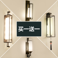 新中式壁灯客厅中国风背景墙壁灯卧室床头灯过道楼梯现代简约创意