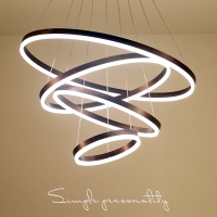 客厅吊灯现代简约大气led大厅吊灯圆形餐厅吊灯创意个性卧室灯饰