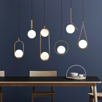 北欧卧室床头小吊灯轻奢现代简约创意个性金色吊灯餐厅网红吧台灯