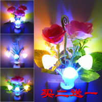 小夜灯光控插电创意七彩渐变 led节能自动光感应蘑菇灯