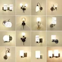 小夜灯床头灯卧室现代简约创意led墙壁灯卧室客厅楼梯中式水晶灯