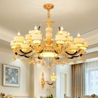 欧式吊灯客厅别墅复式楼酒店简欧餐厅吊灯玉石水晶灯卧室灯灯饰具